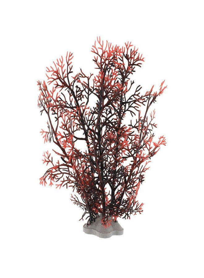 JIH Aquarium Decor Plastic Plant Small,Fish Tank Decoration Ornament Artificial Plants 8 inch (Dark Red 2 Pcs) - Image 3